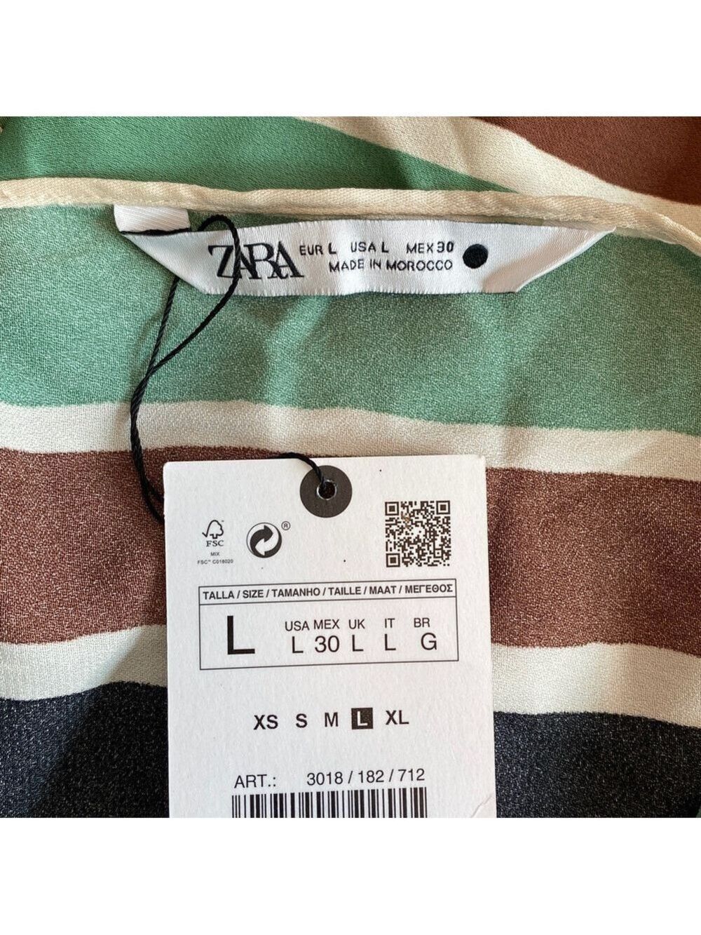 NWT Zara Women's Multi Colored Abstract Print Blouse, Size L - Picture 14 of 17